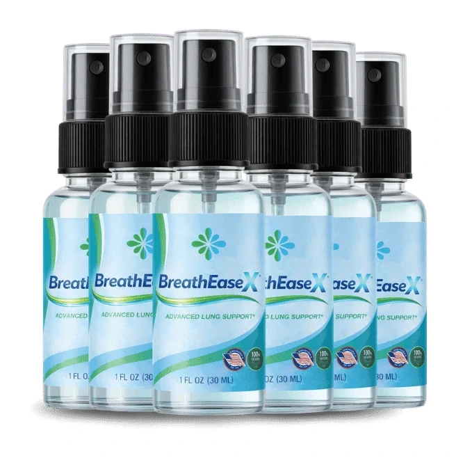 Breathe Ease X 6-bottle best-value lung support spray bundle